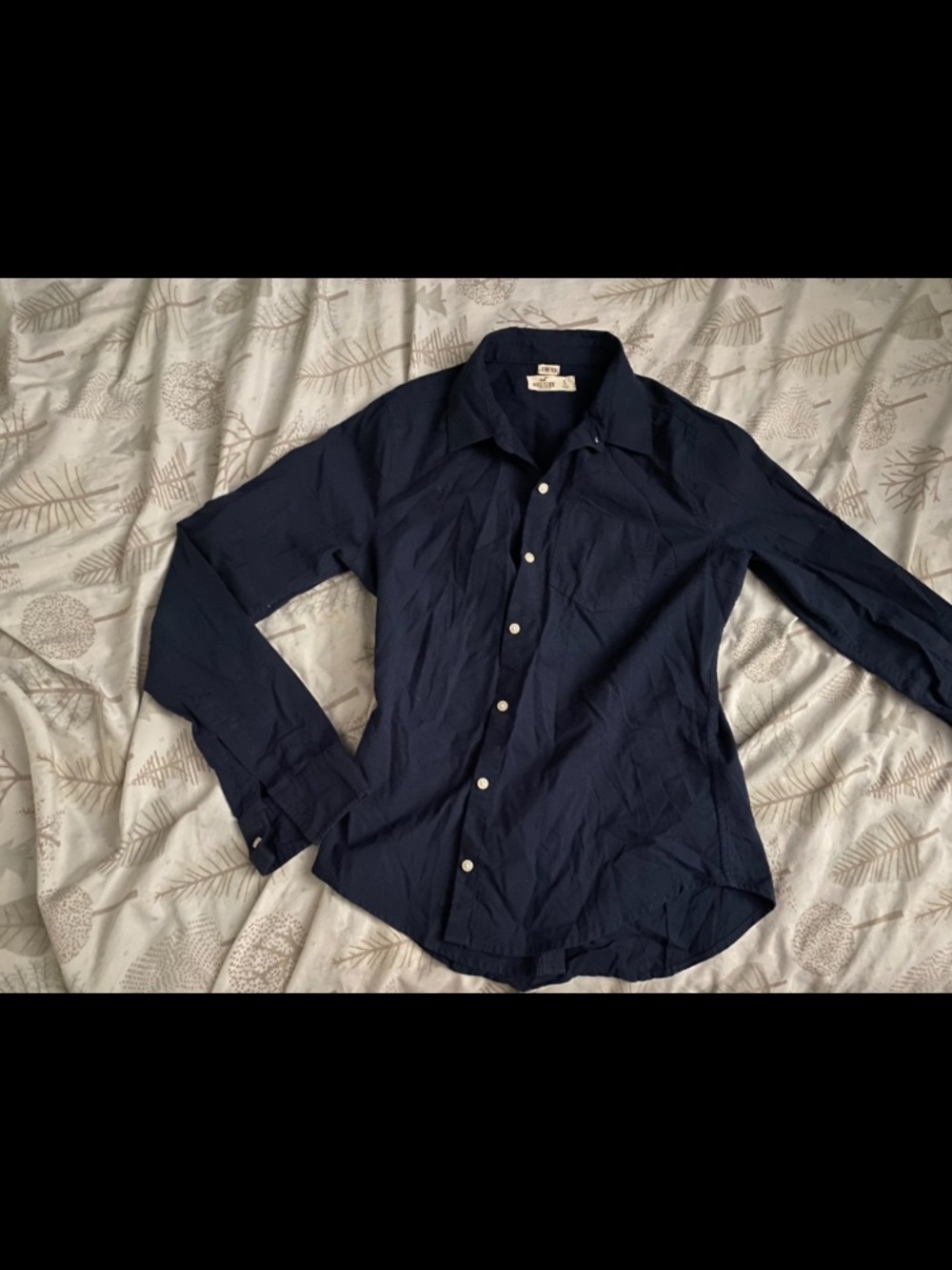 Women’s Navy Button-Up Dress Shirt